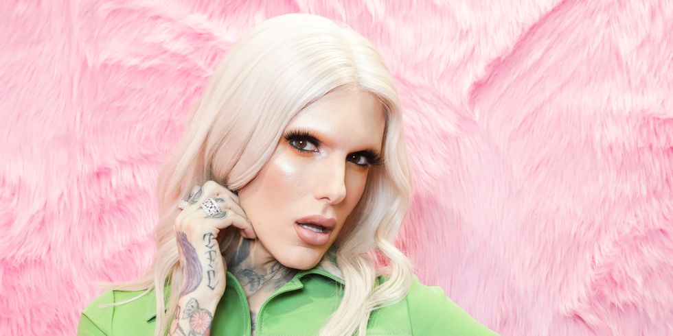 Jeffree star on a pink background.